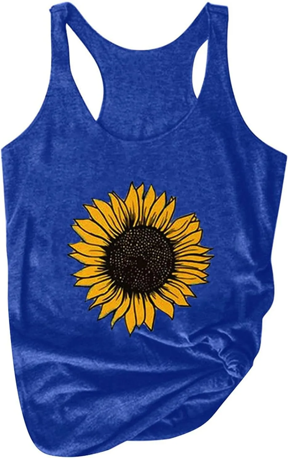Womens Summer Sunflower Graphic Tank Tops,Daisy Sleeveless Basic Tee Shirts Letter Print T-Shirt Blouse
