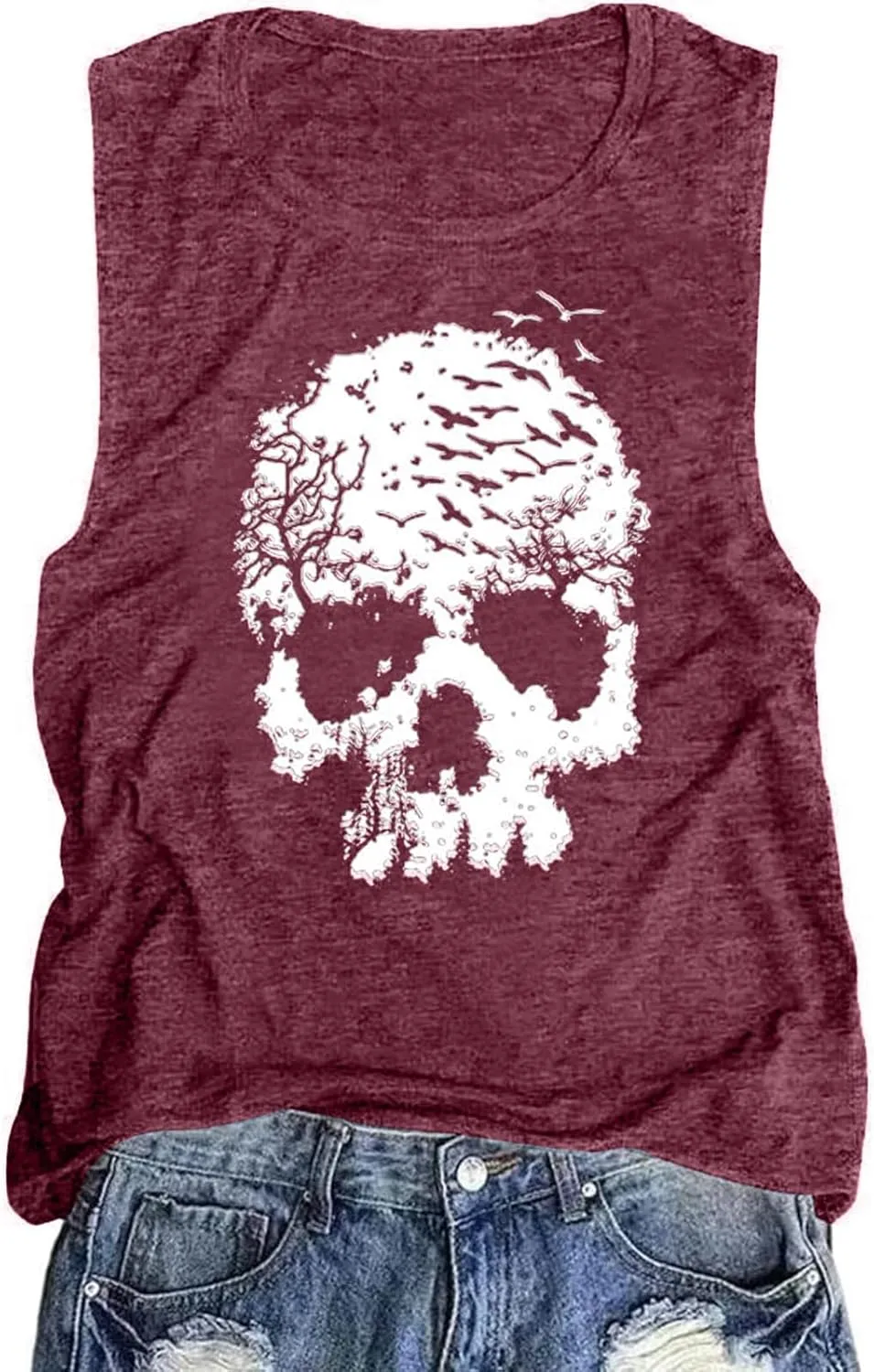 Womens Tank Tops Summer T Shirts Sleeveless Casual Loose Tunic Blouses