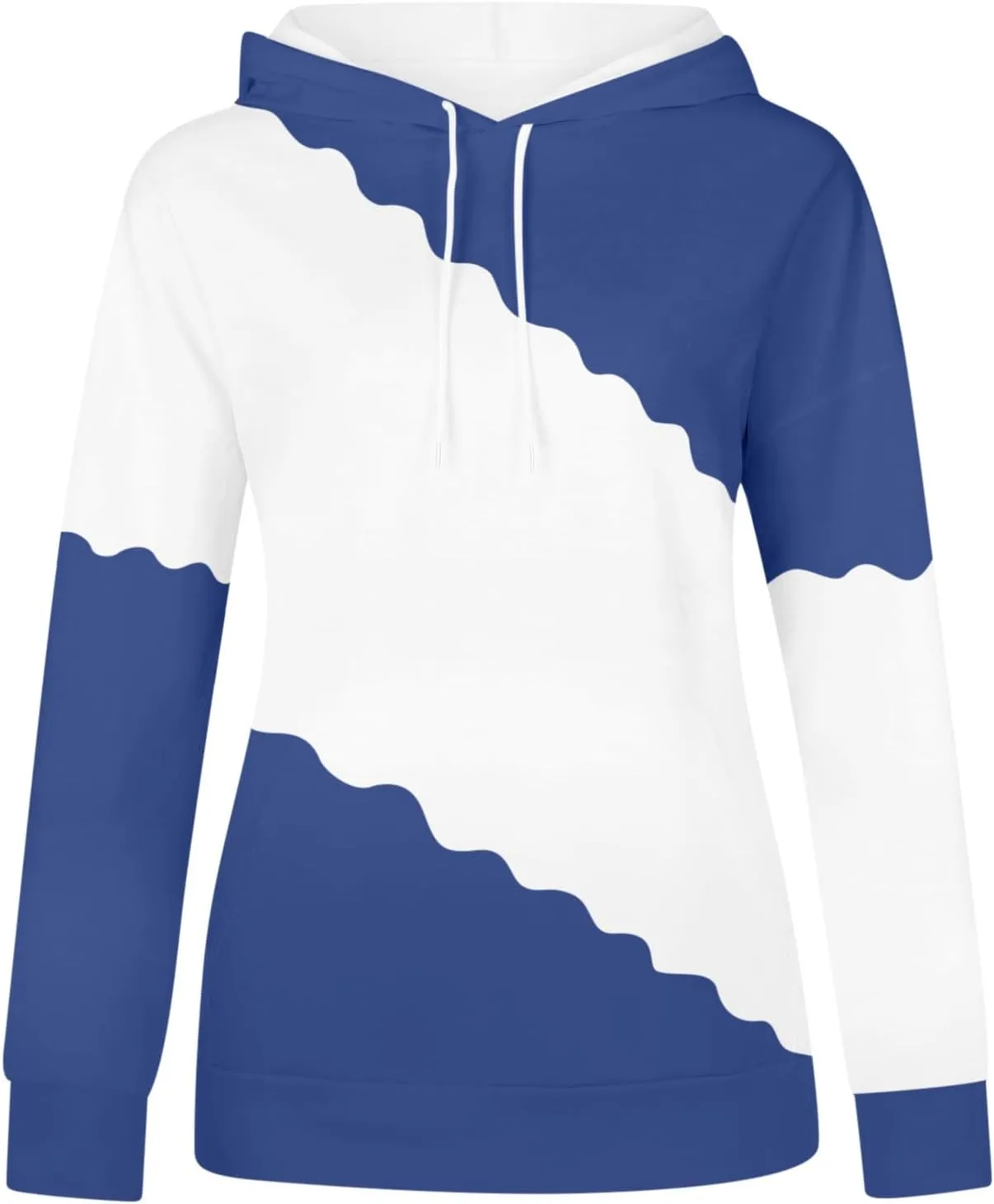 Women's Tie Dye Color Block Hoodies Long Sleeve Drawstring Preppy Pullover Oversized Comfy Casual 2024 Fall Clothes