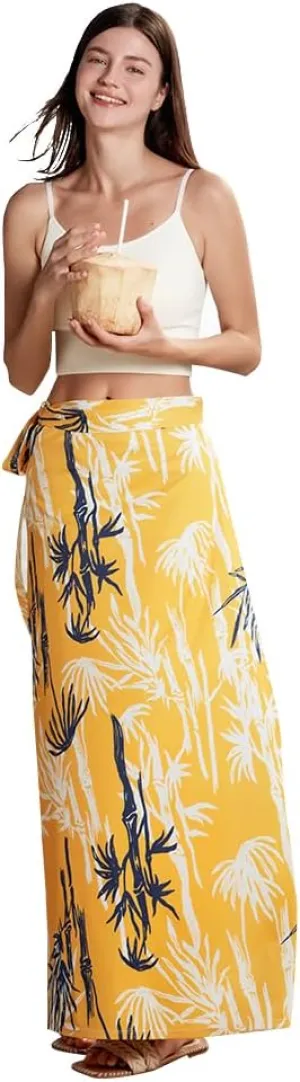 Women's UPF50  Sun Protection Convertible Dresses Swim Cover Ups Beach Long Skirts Boho Sun Shawl Multi-Way Wrap