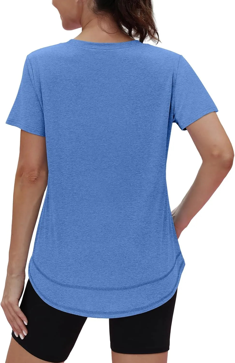 Womens Workout Tops Short Sleeve Shirts with Sun Protection Trendy Spring Summer Outfits S-3XL