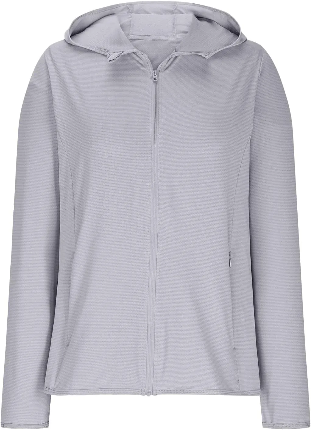 Womens Zip Up Hoodie Sun Protection Long Shirt Plus Size Oversized Ribbed Breathable Jacket with Pocket Hiking Outdoor