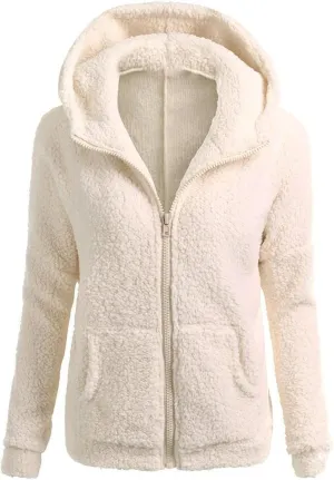 Womens Zip Up Hoodies Lightweight Fleece Lined Fall Winter Coats Comfy Warm Plus Size Sherpa Jackets with Pockets