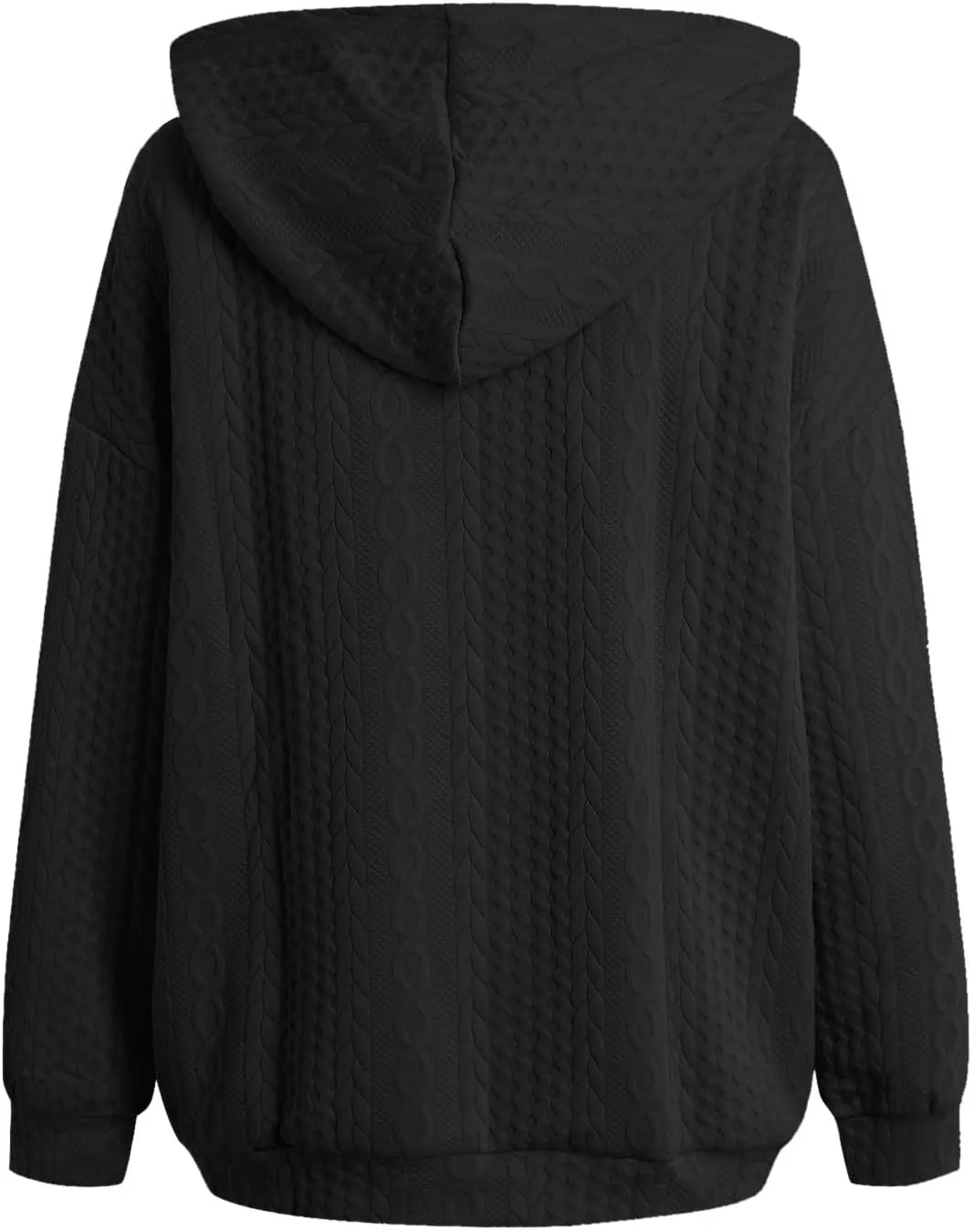 Womens Zip Up Hoodies Plus Size Sweatshirt Long Sleeve Textured Drawstring Zip Jackets Outwear with Pockets