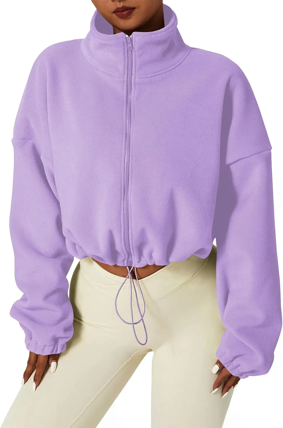 Womens Zip Up Hoodies Y2k Oversized Sweatshirts 2024 Fashion Fall Winter Clothes Fuzzy Fleece Long Sleeve Crop Coat