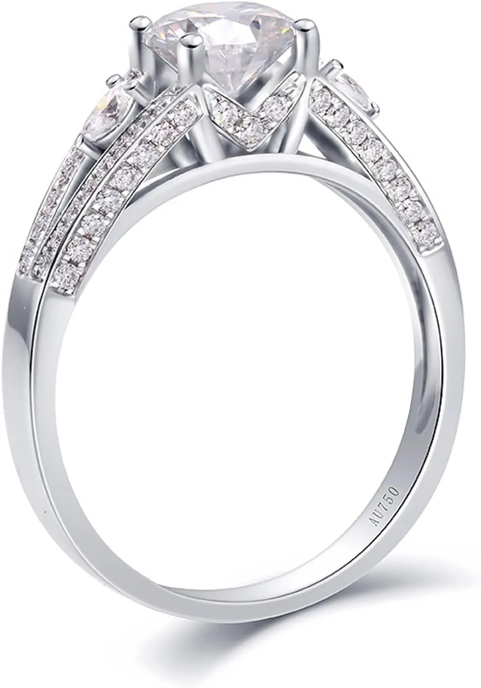 Wycian Unique Engagement Ring, Moissanite Ring Men Moissanite Stackable Knuckle Ring for Women Valentines Day Gem Ring