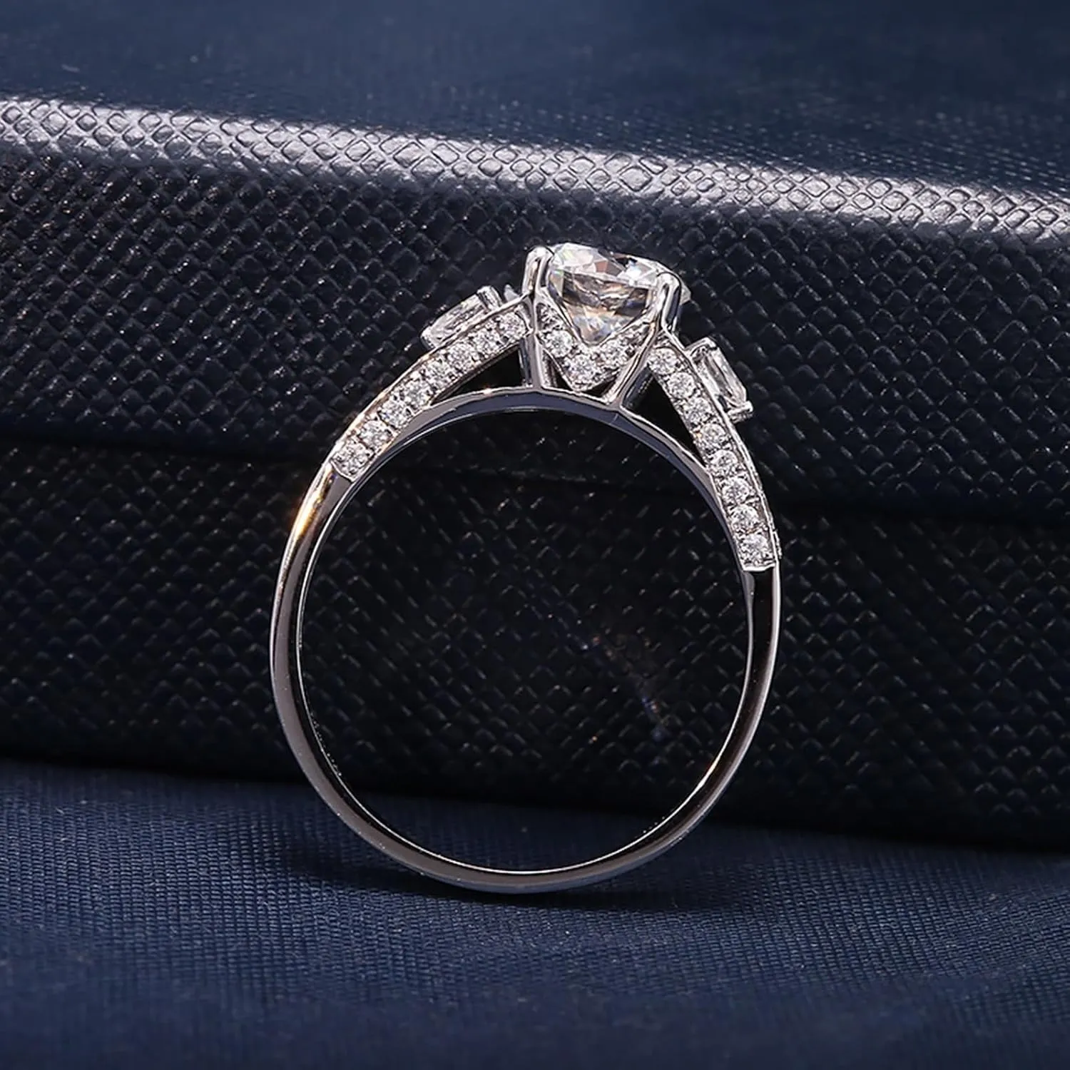 Wycian Unique Engagement Ring, Moissanite Ring Men Moissanite Stackable Knuckle Ring for Women Valentines Day Gem Ring