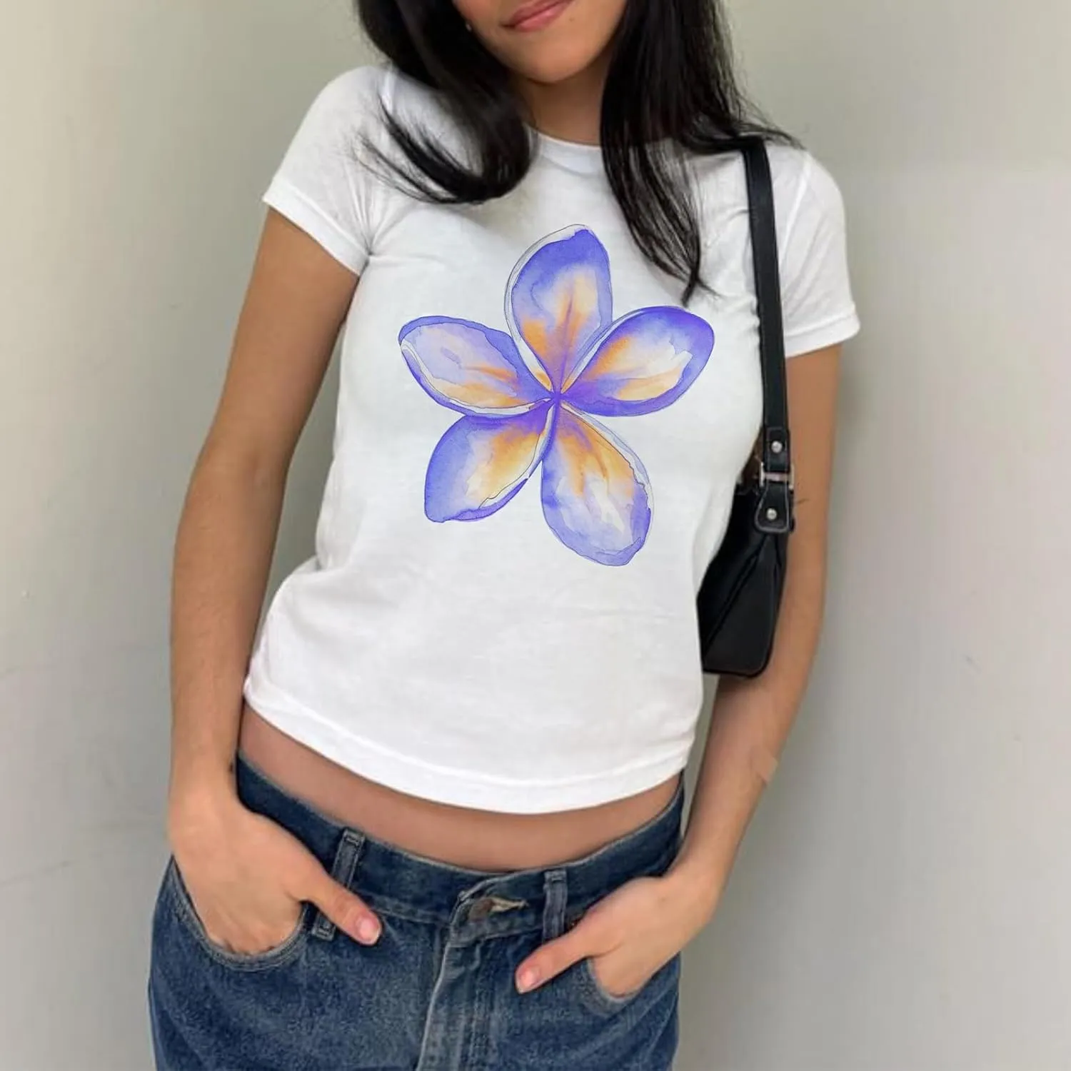 Y2k Women Short Sleeve Baby Tees Slim Fit Aesthetic Vintage Graphic Tops Casual Summer Trendy Pattern T Shirts