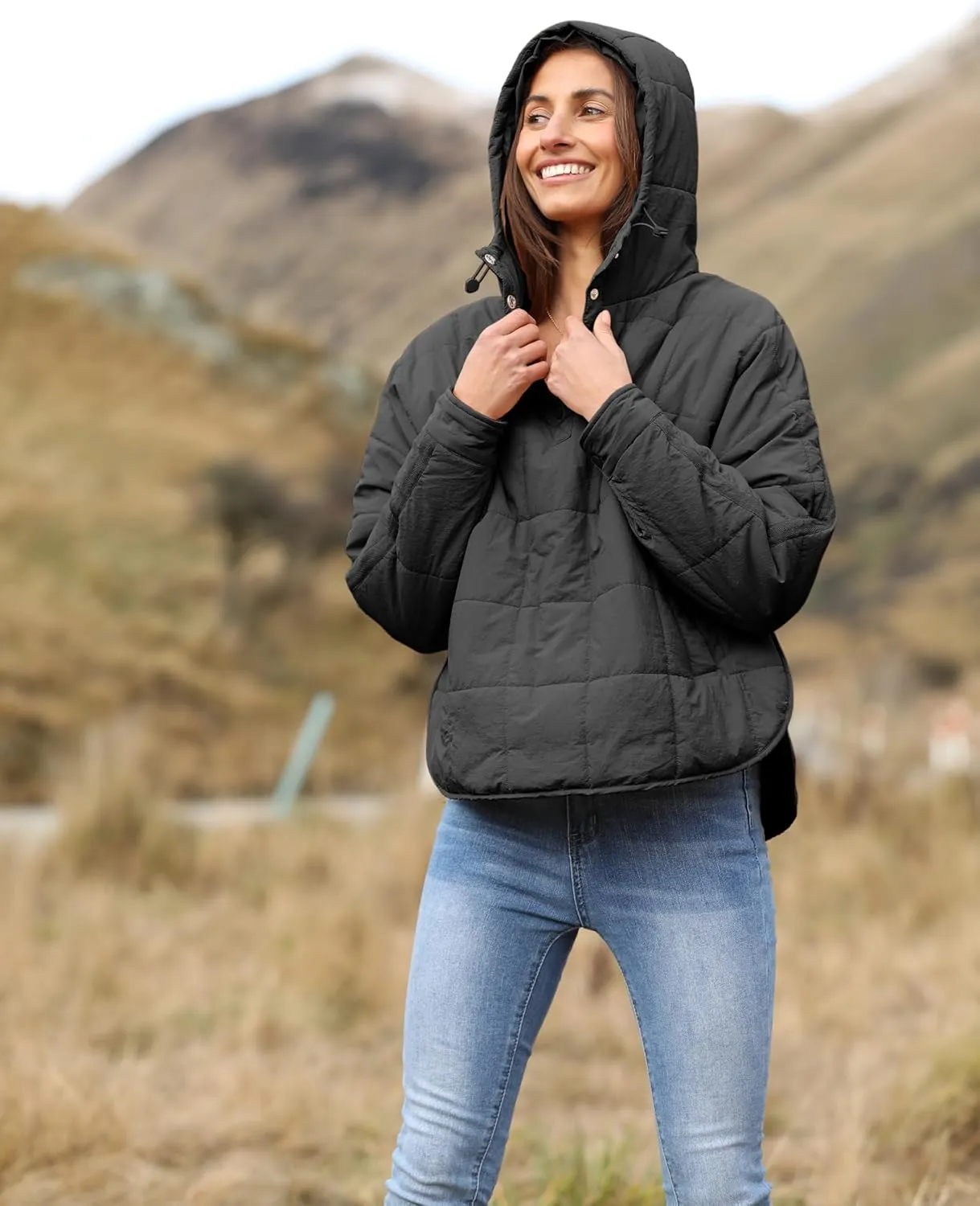 Yidarer Women's Lightweight Pullover Puffer Jacket Hooded Oversized Warm Quilted Padded Hoodies Coat