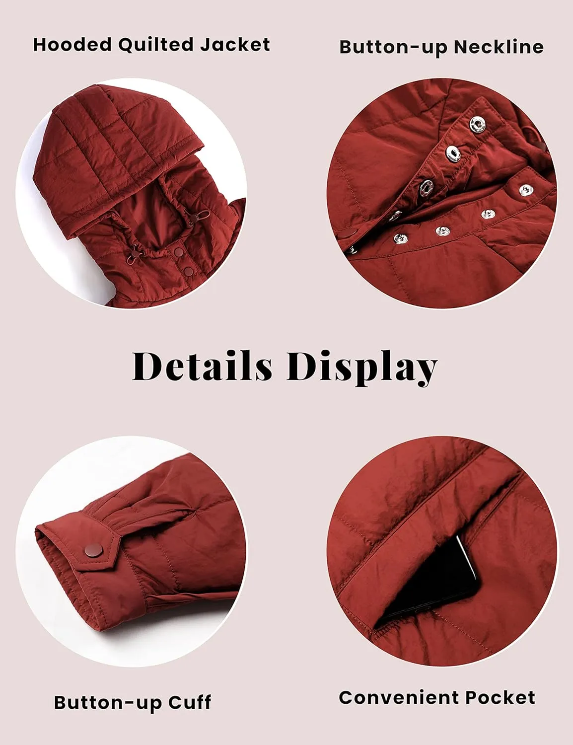 Yidarer Women's Lightweight Pullover Puffer Jacket Hooded Oversized Warm Quilted Padded Hoodies Coat
