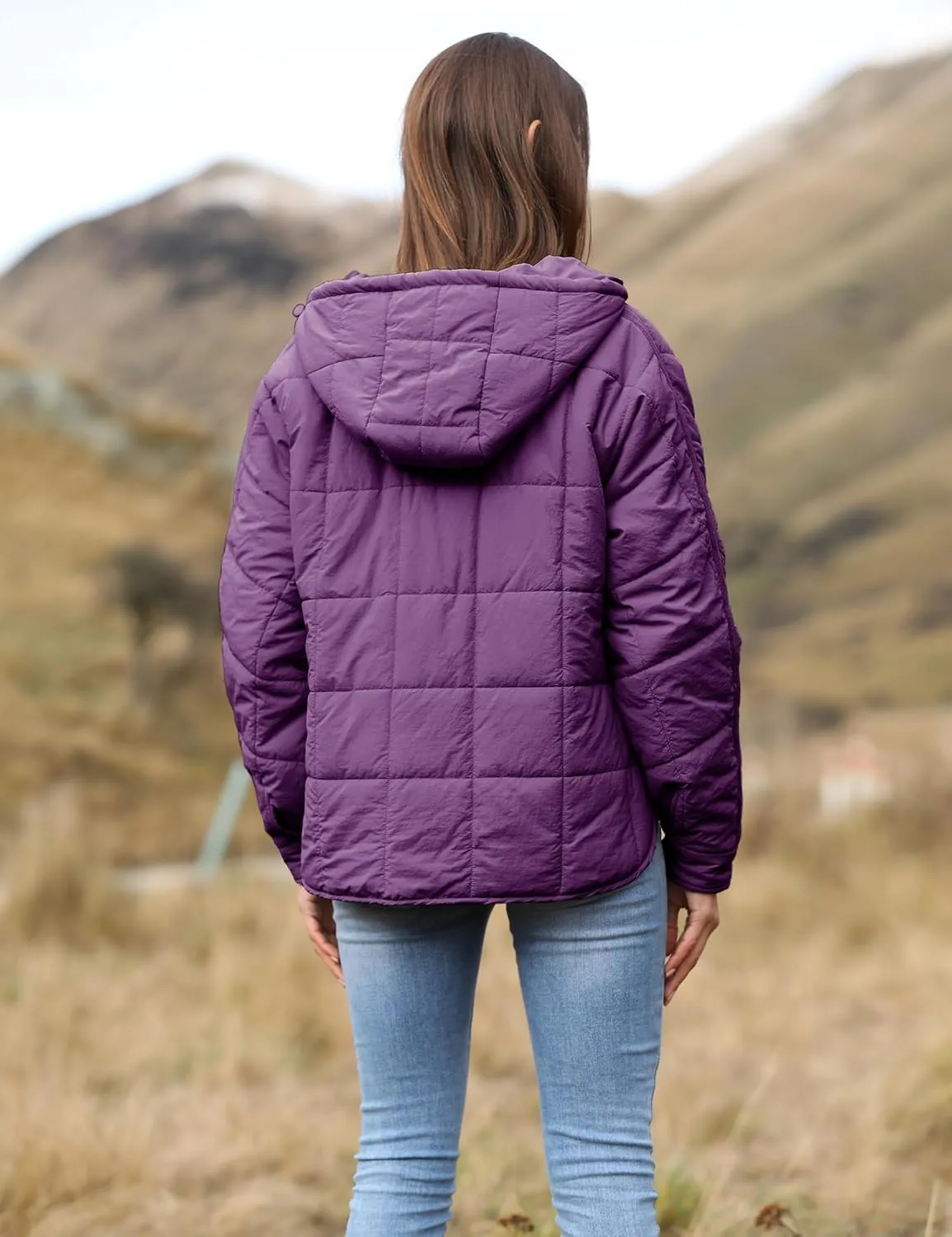 Yidarer Women's Lightweight Pullover Puffer Jacket Hooded Oversized Warm Quilted Padded Hoodies Coat