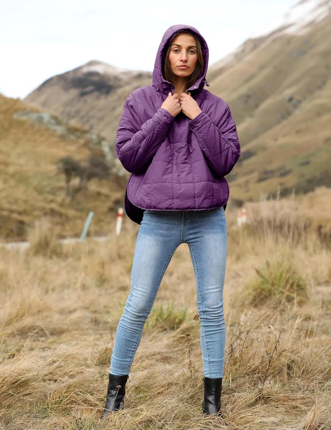 Yidarer Women's Lightweight Pullover Puffer Jacket Hooded Oversized Warm Quilted Padded Hoodies Coat