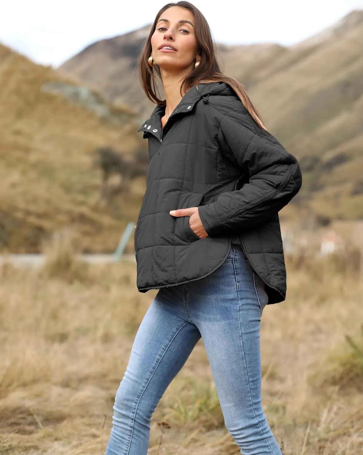 Yidarer Women's Lightweight Pullover Puffer Jacket Hooded Oversized Warm Quilted Padded Hoodies Coat