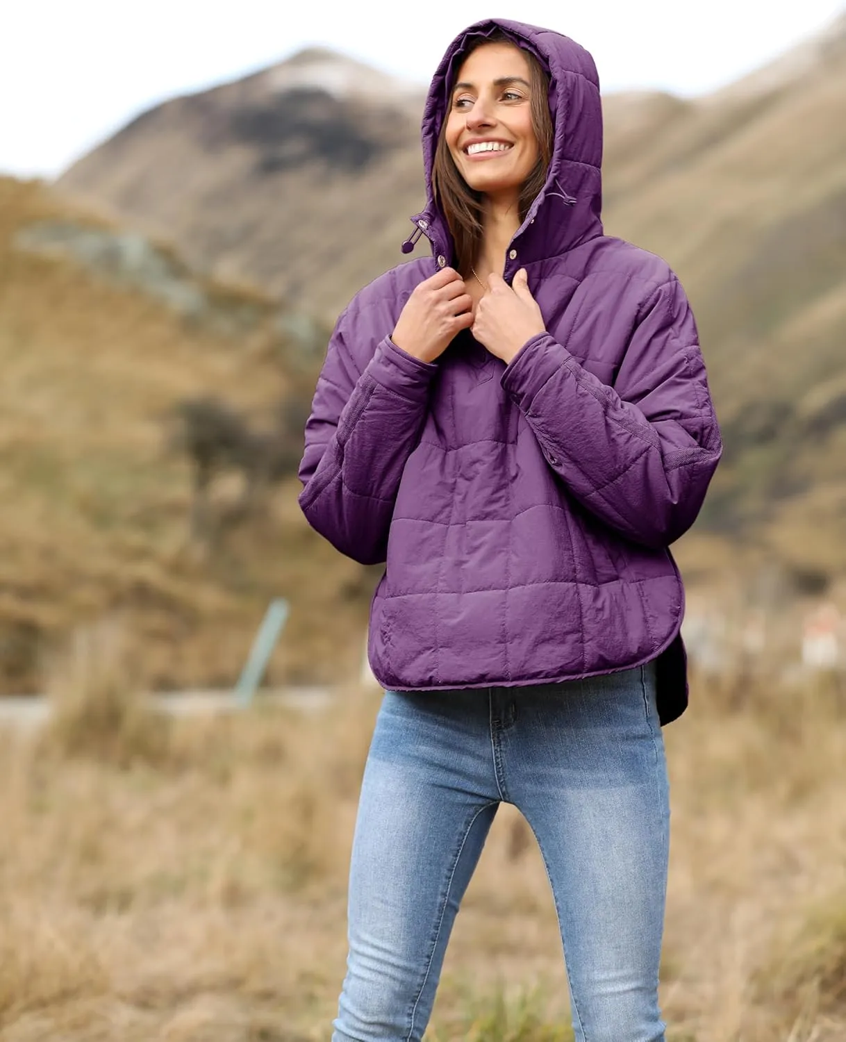 Yidarer Women's Lightweight Pullover Puffer Jacket Hooded Oversized Warm Quilted Padded Hoodies Coat