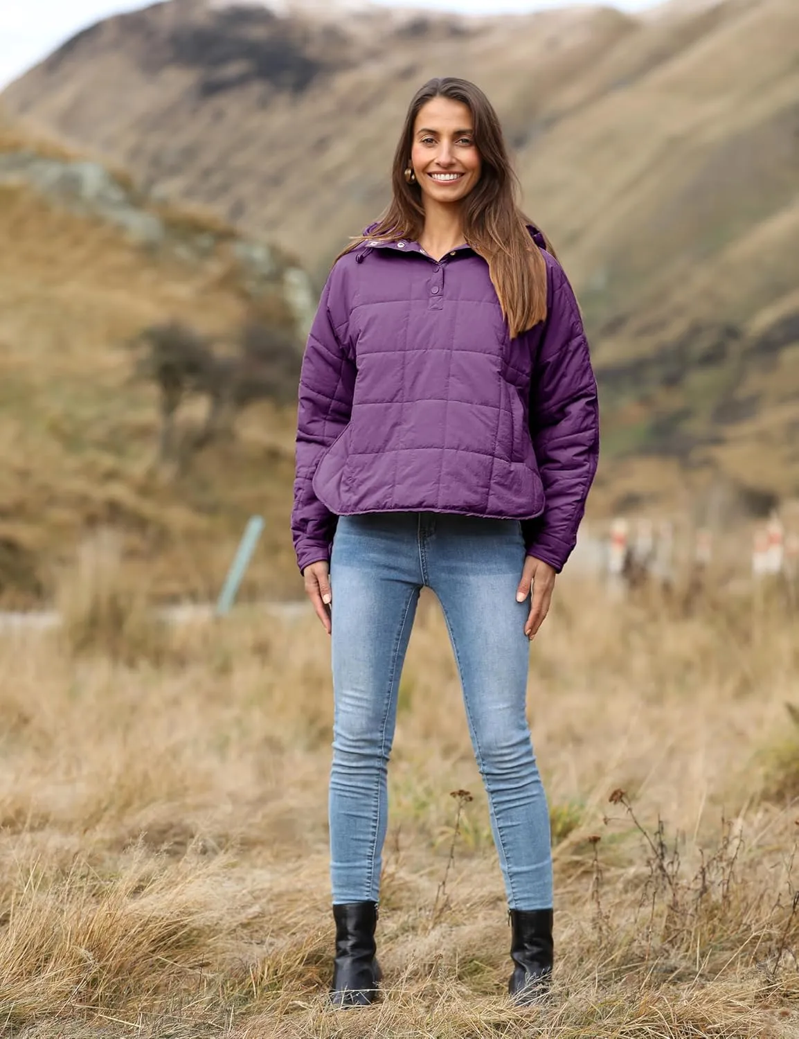 Yidarer Women's Lightweight Pullover Puffer Jacket Hooded Oversized Warm Quilted Padded Hoodies Coat