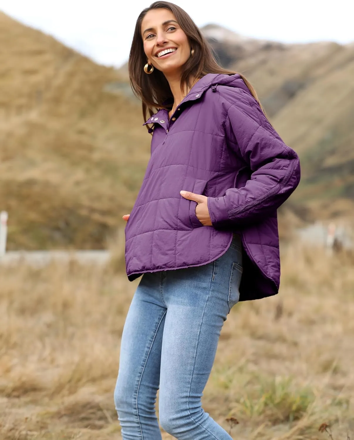 Yidarer Women's Lightweight Pullover Puffer Jacket Hooded Oversized Warm Quilted Padded Hoodies Coat