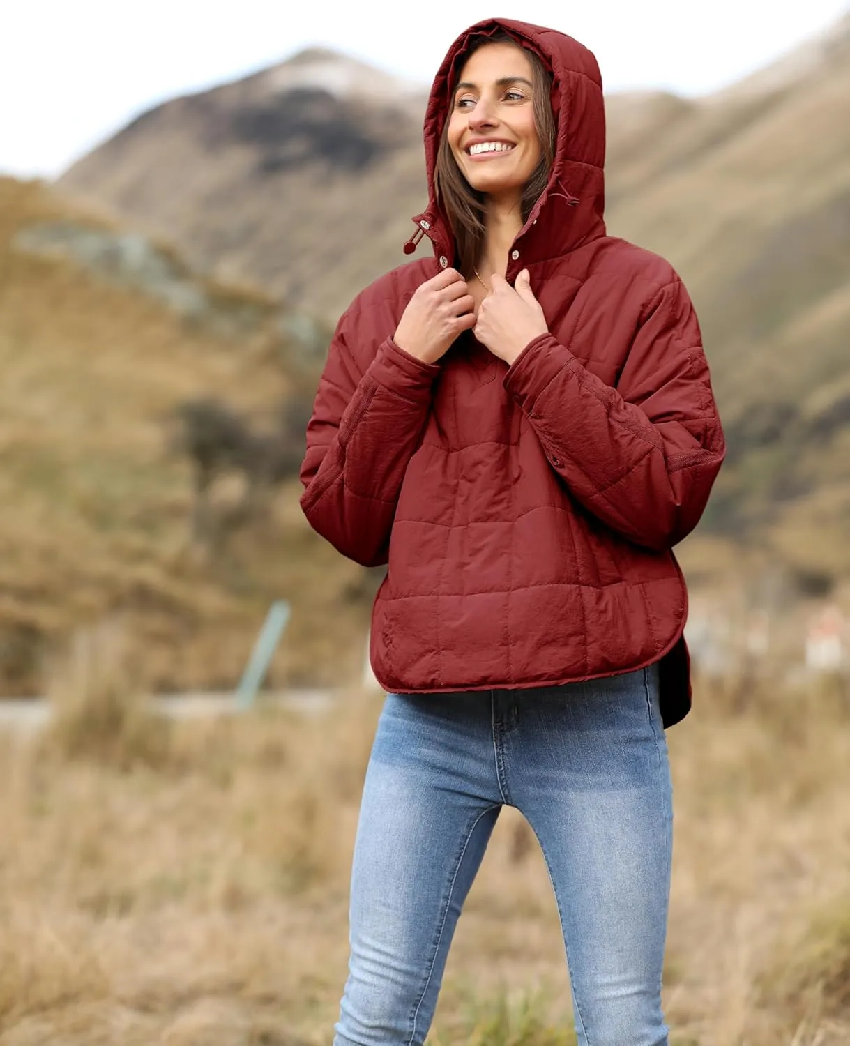 Yidarer Women's Lightweight Pullover Puffer Jacket Hooded Oversized Warm Quilted Padded Hoodies Coat