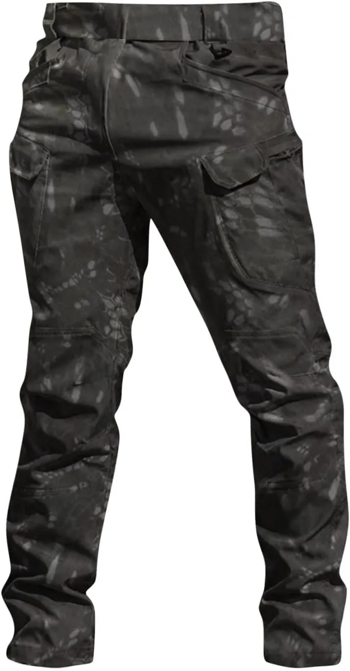 Ymosrh Men's Stretch City Special Service Pants - Military Fan Ix7 Multi Pocket Overalls
