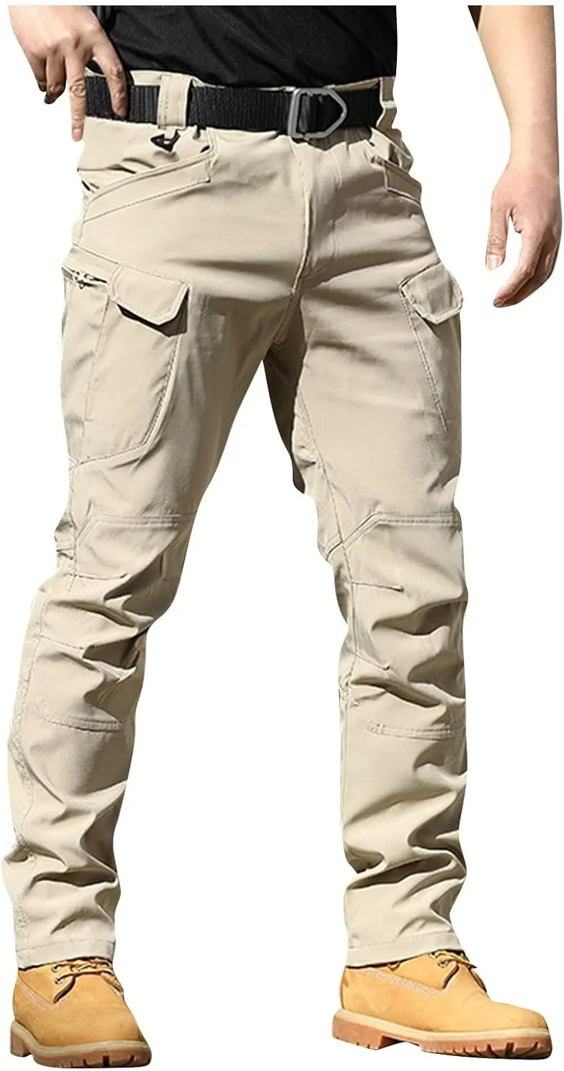 Ymosrh Men's Stretch City Special Service Pants - Military Fan Ix7 Multi Pocket Overalls