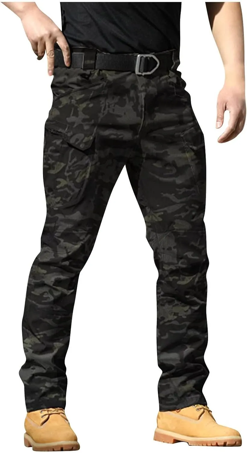 Ymosrh Men's Stretch City Special Service Pants - Military Fan Ix7 Multi Pocket Overalls