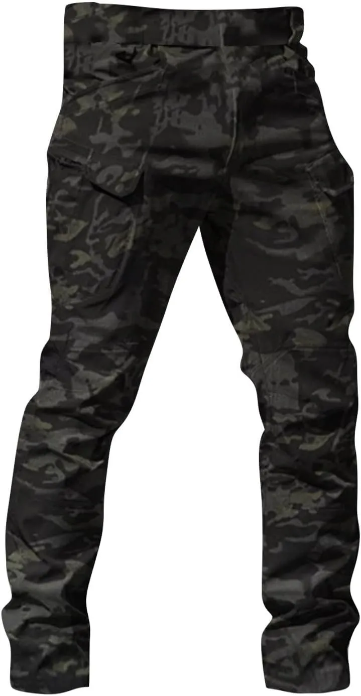 Ymosrh Men's Stretch City Special Service Pants - Military Fan Ix7 Multi Pocket Overalls