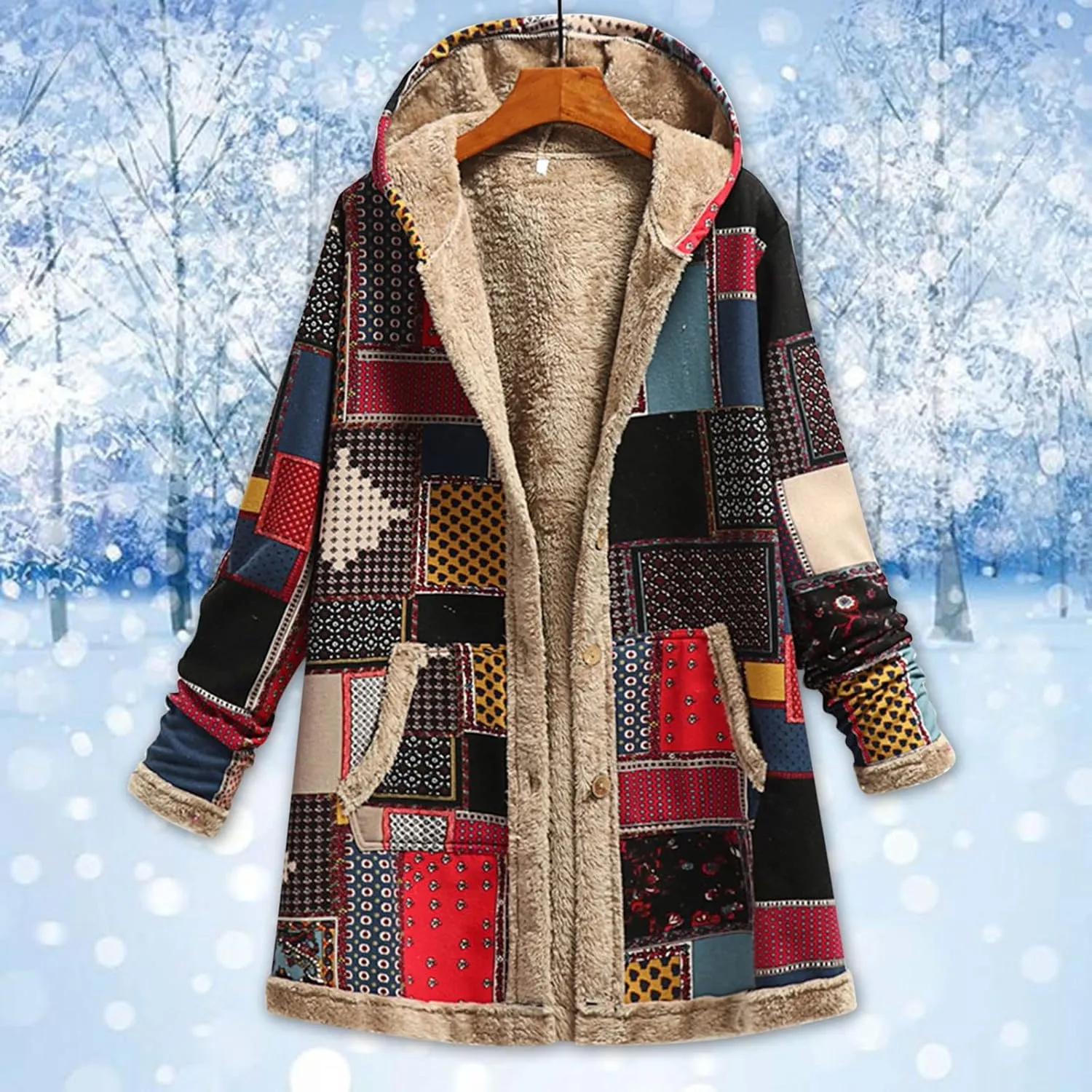 YRAETENM Oversized Sherpa Pullover Hoodie for Women Fuzzy Fleece Long Sleeve Sweatshirts Winter Warm Fluffy Coat With Pockets