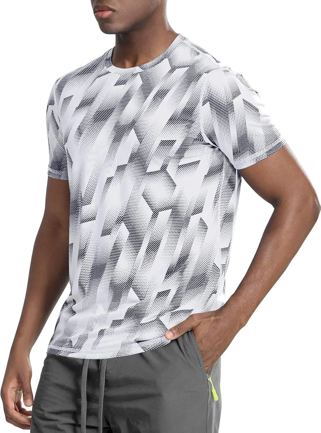 Zengjo Workout Shirts for Men Quick Dry-Moisture Wicking Gym Running Athletic T-Shirts Short Sleeve Fitted Tee