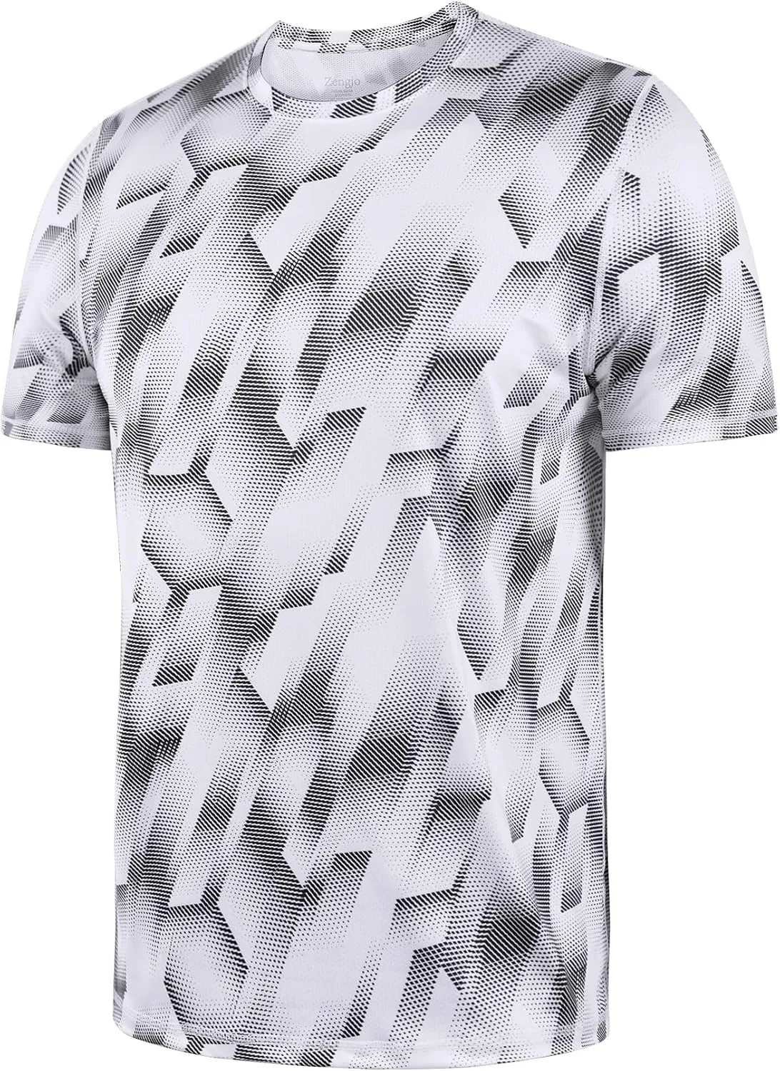 Zengjo Workout Shirts for Men Quick Dry-Moisture Wicking Gym Running Athletic T-Shirts Short Sleeve Fitted Tee