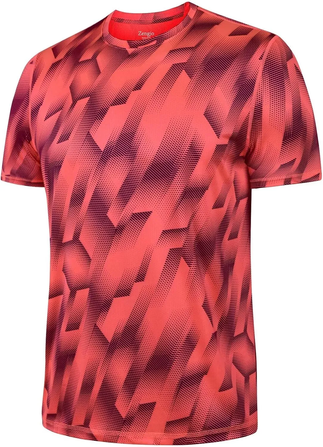Zengjo Workout Shirts for Men Quick Dry-Moisture Wicking Gym Running Athletic T-Shirts Short Sleeve Fitted Tee