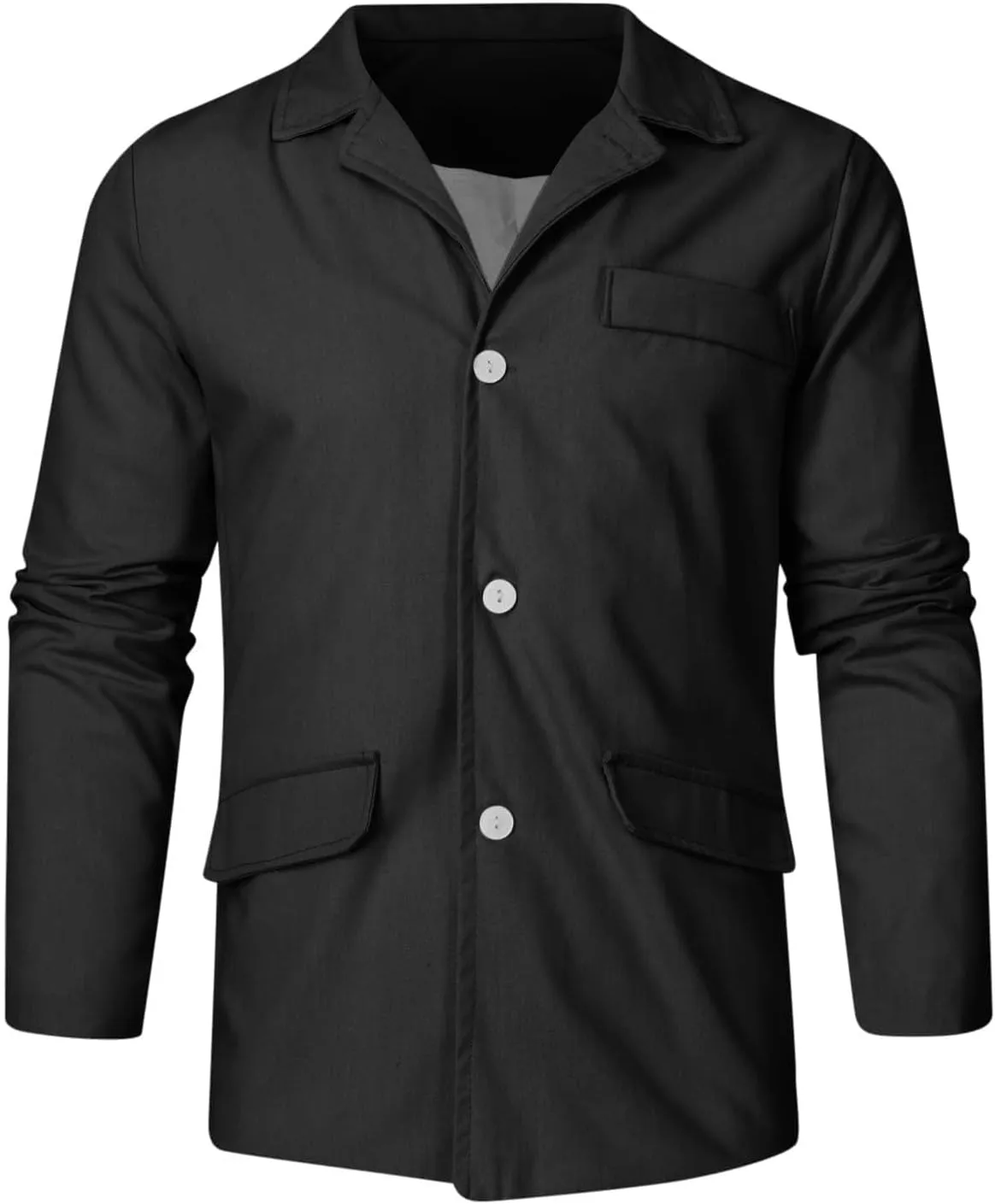 ZWRXW Men's Cotton Linen Blazers Casual Button Down Lightweight Jackets Relaxed Fit Lapel Collar Shirts Trendy Sport Coats